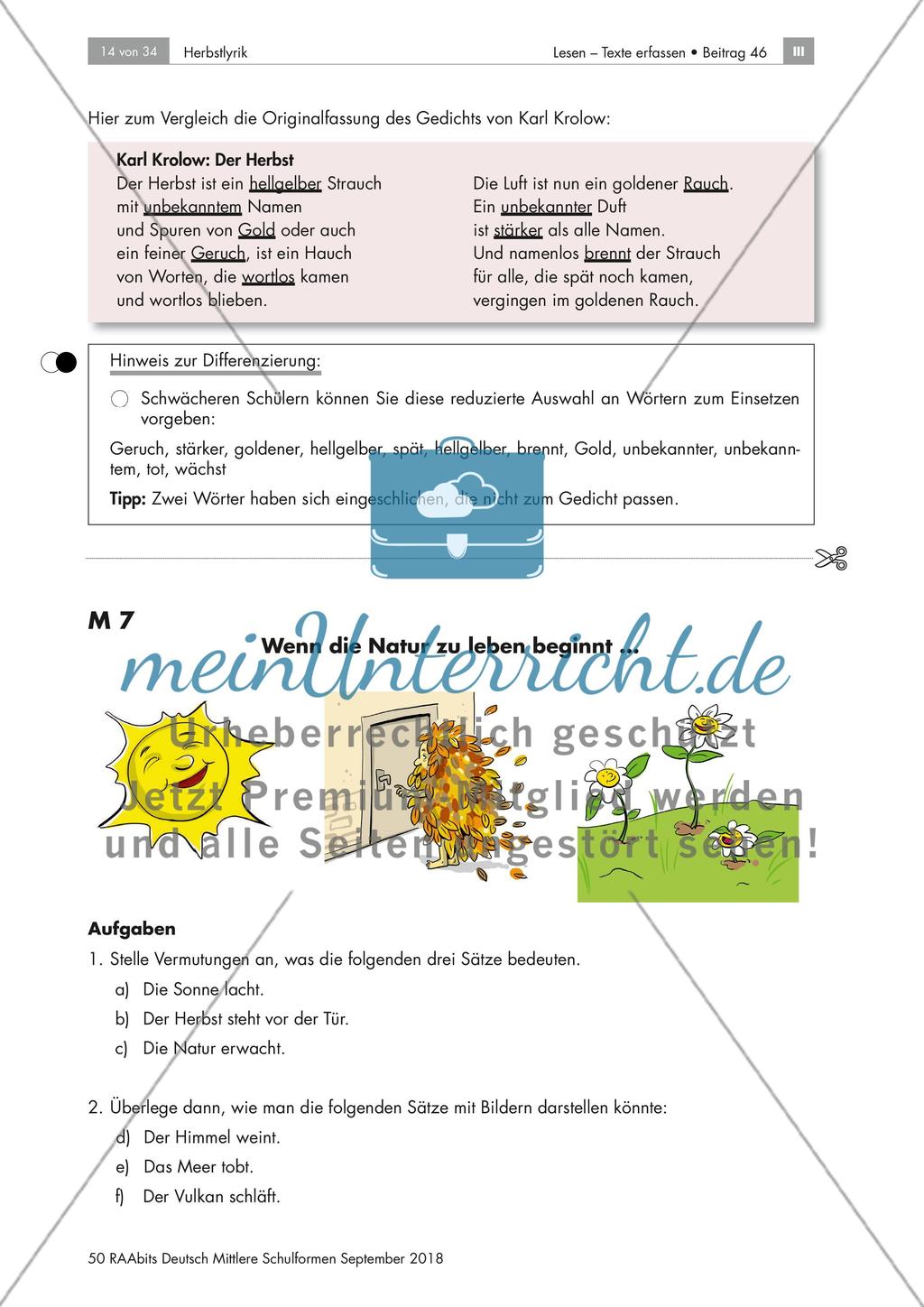 Herbstgedichte: Galeriegang, Stimmungen, Personifikationen Preview 8
