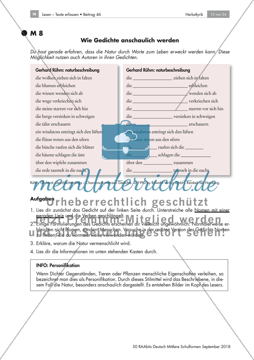 Herbstgedichte: Galeriegang, Stimmungen, Personifikationen Preview 9