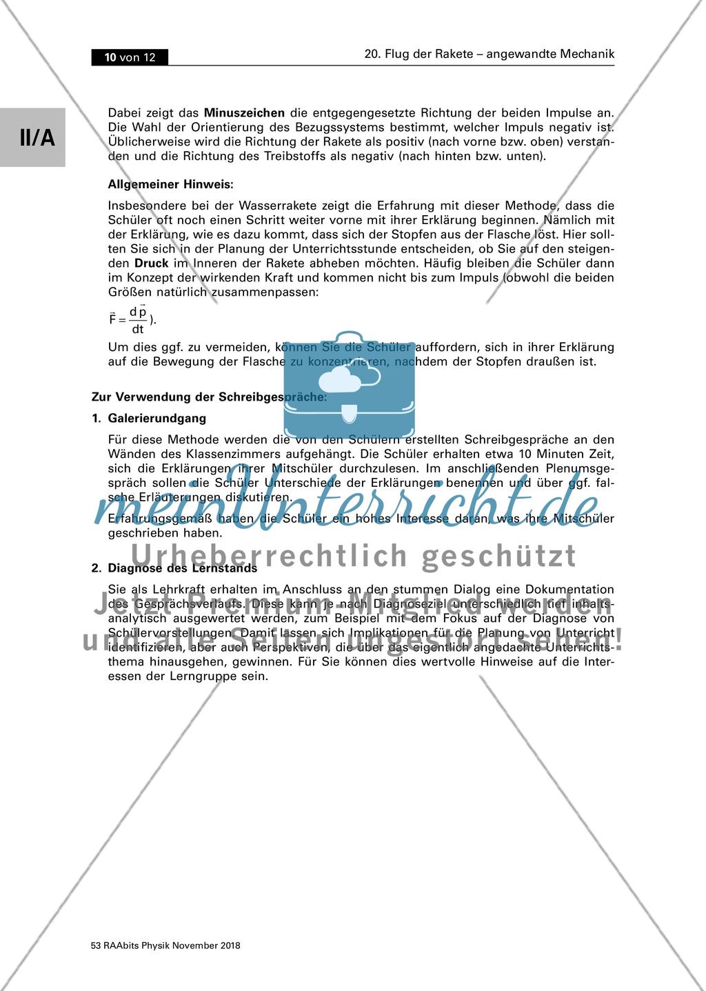 Flug der Rakete - angewandte Mechanik Preview 10