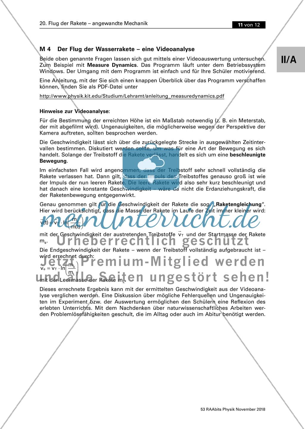 Flug der Rakete - angewandte Mechanik Preview 11