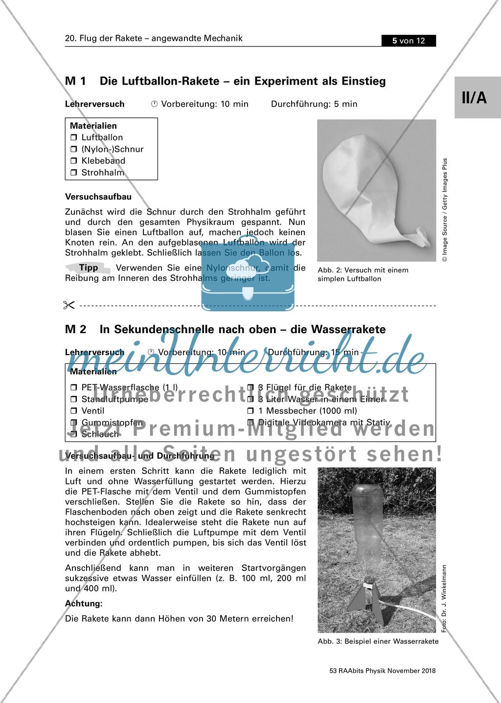 Flug der Rakete - angewandte Mechanik Preview 5