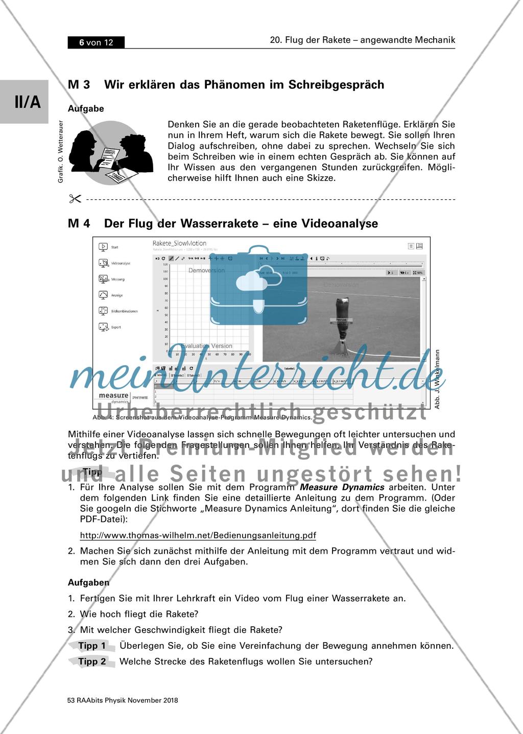 Flug der Rakete - angewandte Mechanik Preview 6