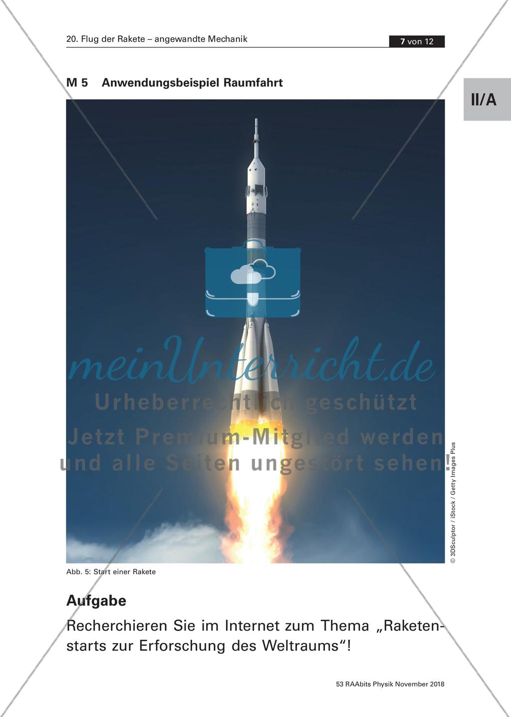Flug der Rakete - angewandte Mechanik Preview 7