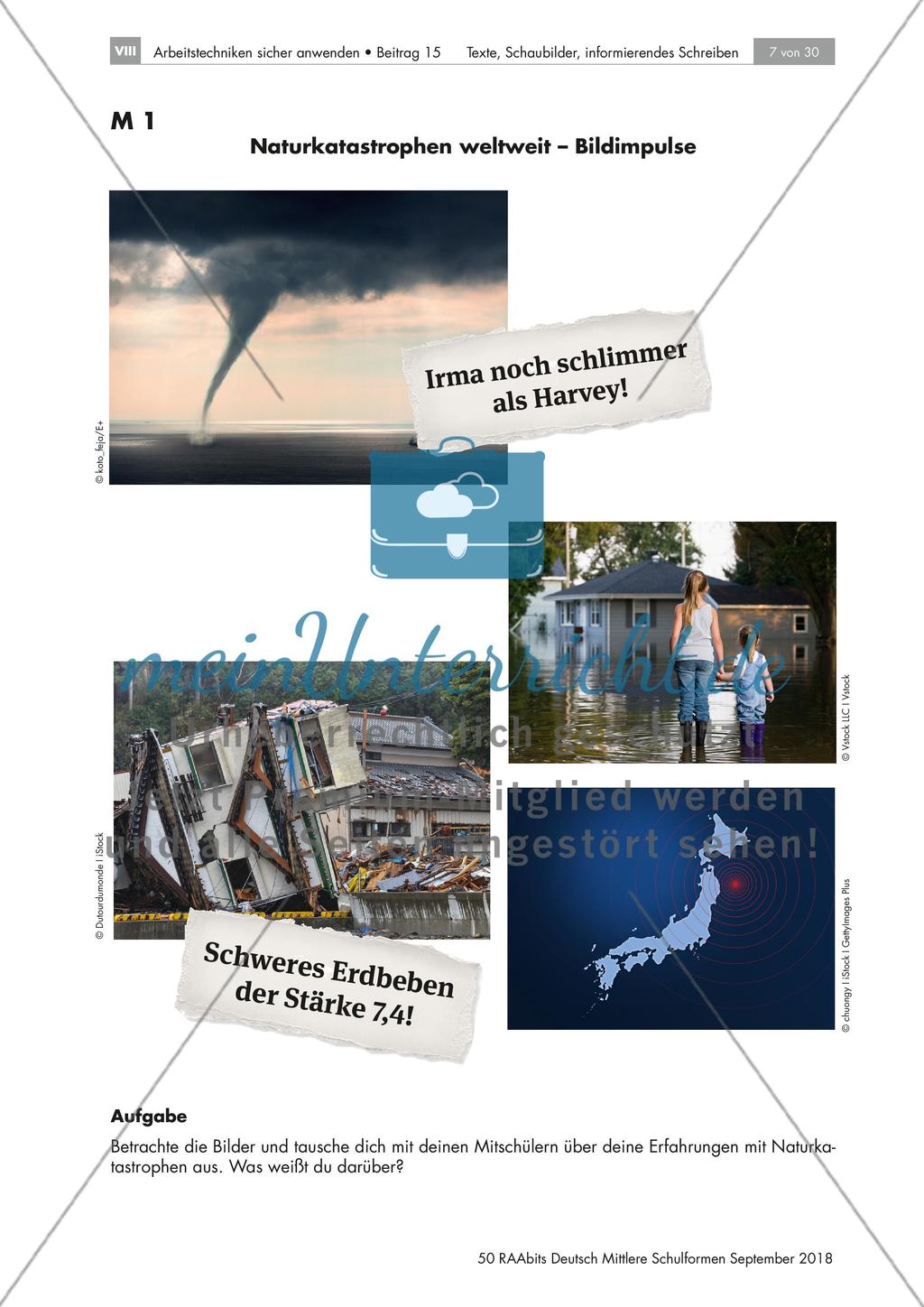 Auswertung von Texten und Schaubildern: Naturkatastrophen weltweit Preview 1