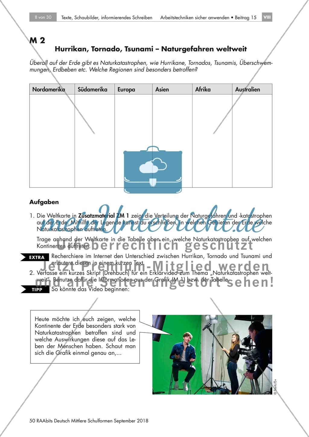 Auswertung von Texten und Schaubildern: Naturkatastrophen weltweit Preview 2