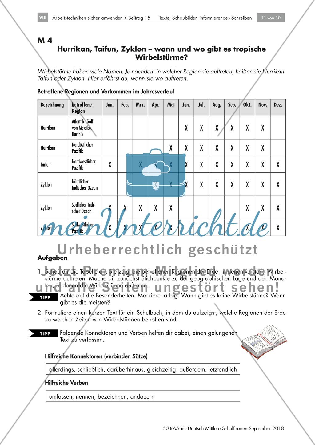 Auswertung von Grafiken und Schaubildern: Entstehung eines Hurrikans Preview 2