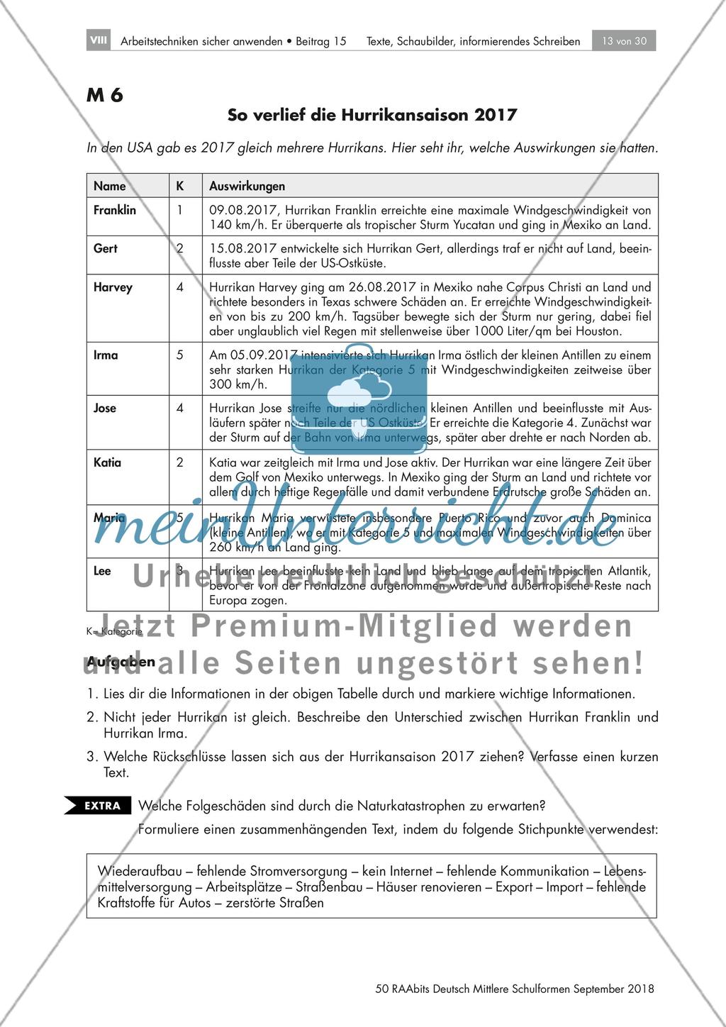 Auswertung von Grafiken und Schaubildern: Entstehung eines Hurrikans Preview 4