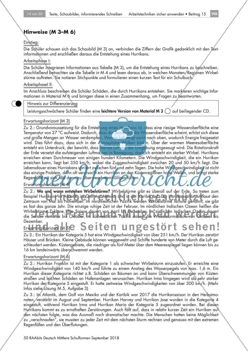 Auswertung von Grafiken und Schaubildern: Entstehung eines Hurrikans Preview 5