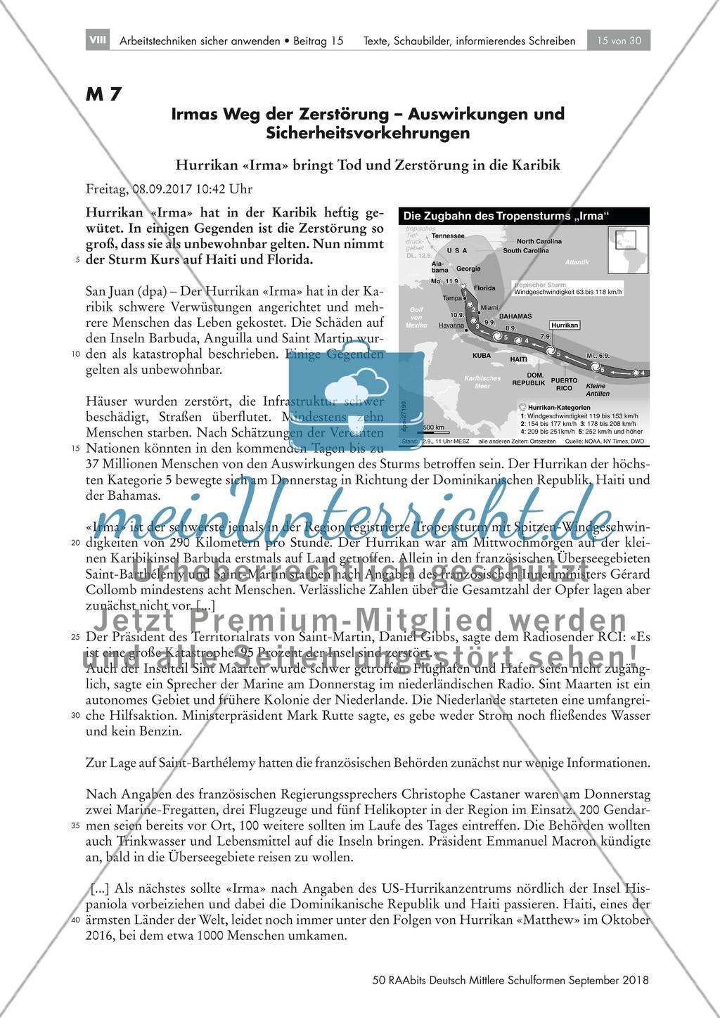 Auswertung von Texten: Sicherheitsvorkehrungen bei Hurrikans Preview 1