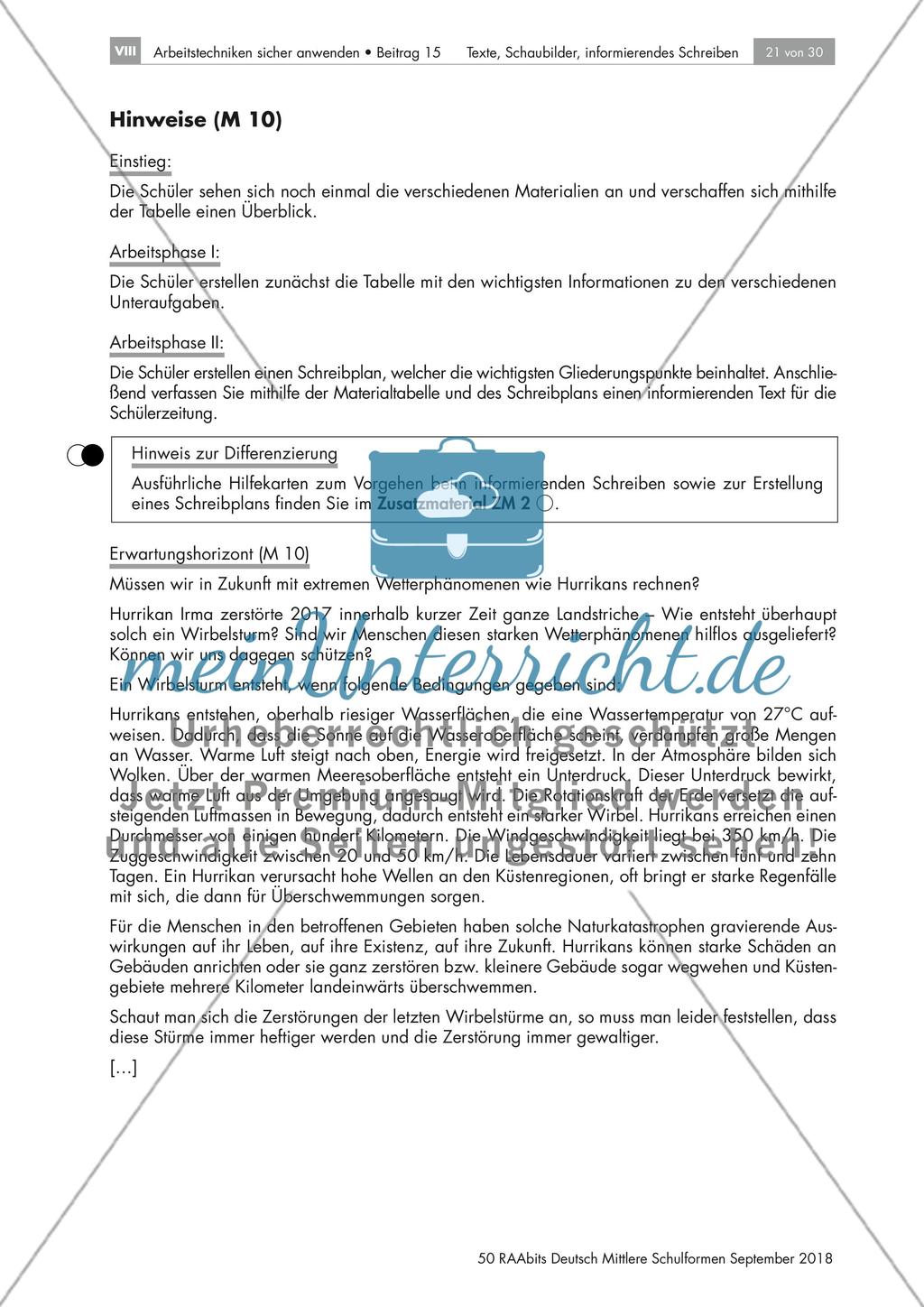 Verfassen eines informierenden Textes: Extreme Wetterphänomene Preview 2