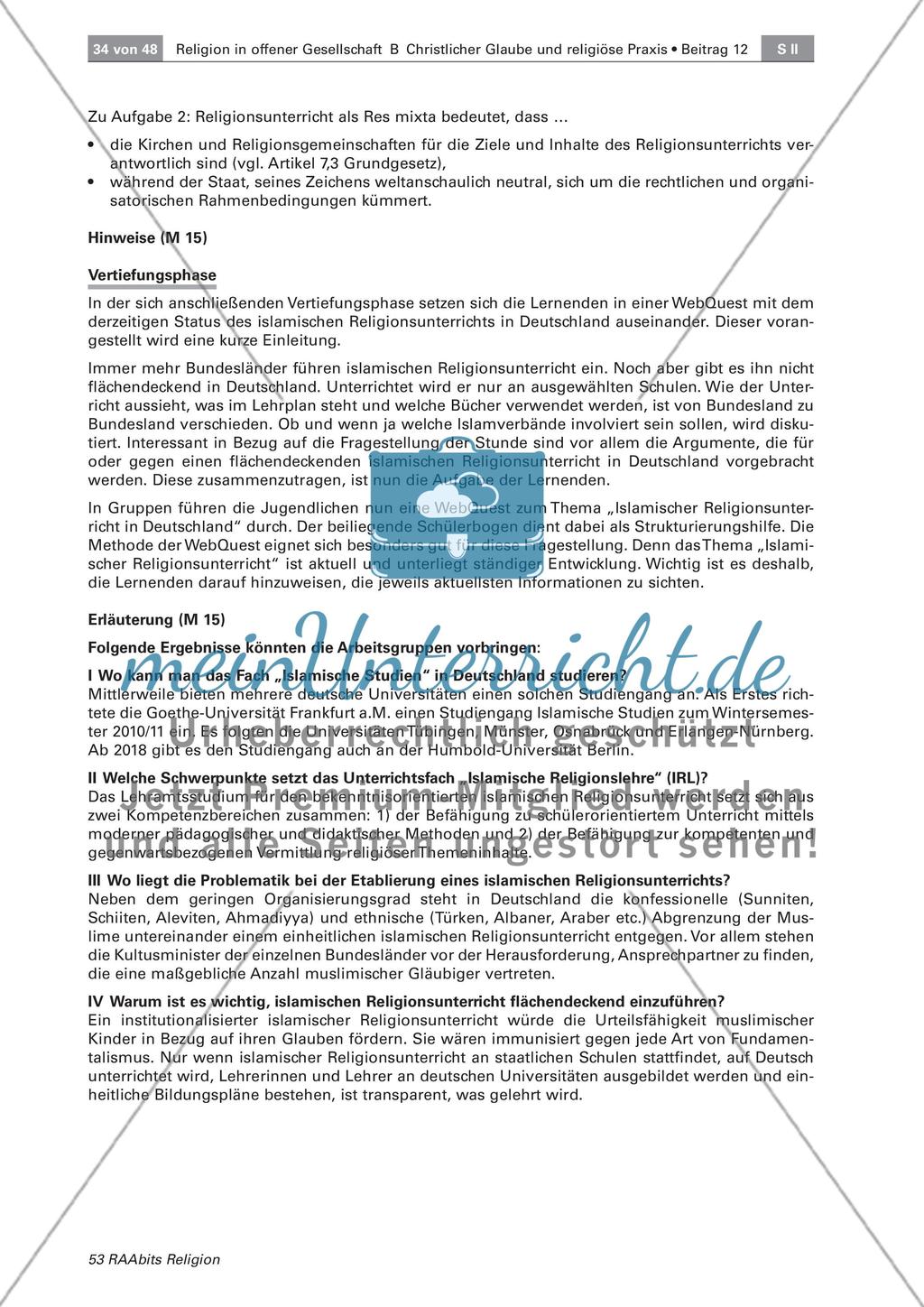 Die Religionsfreiheit im Unterricht mit Blick auf die rechtliche Grundlage Preview 9