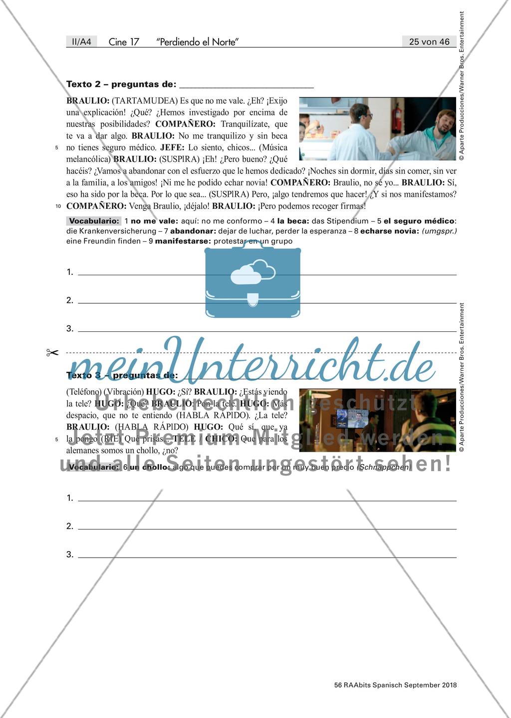 Vorbereitung und Analyse des Films Perdiendo el norte Preview 4