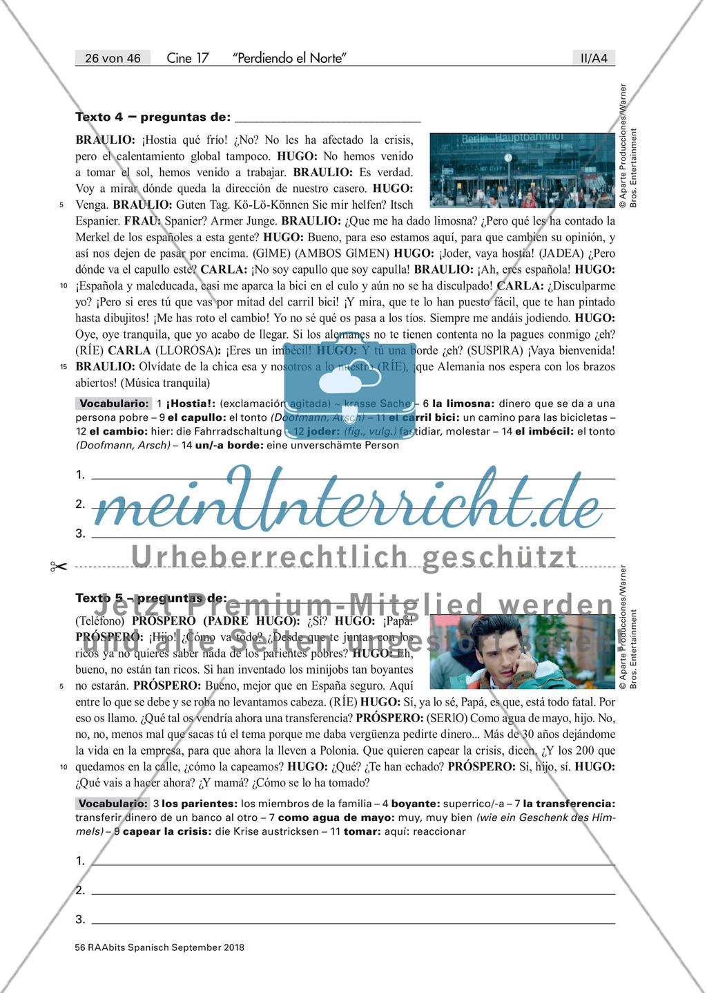 Vorbereitung und Analyse des Films Perdiendo el norte Preview 5
