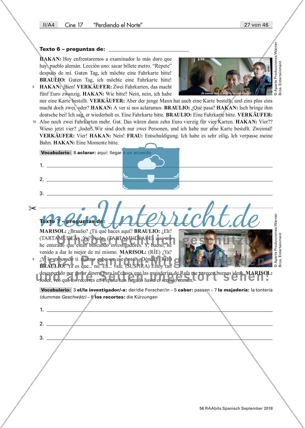 Vorbereitung und Analyse des Films Perdiendo el norte Preview 6