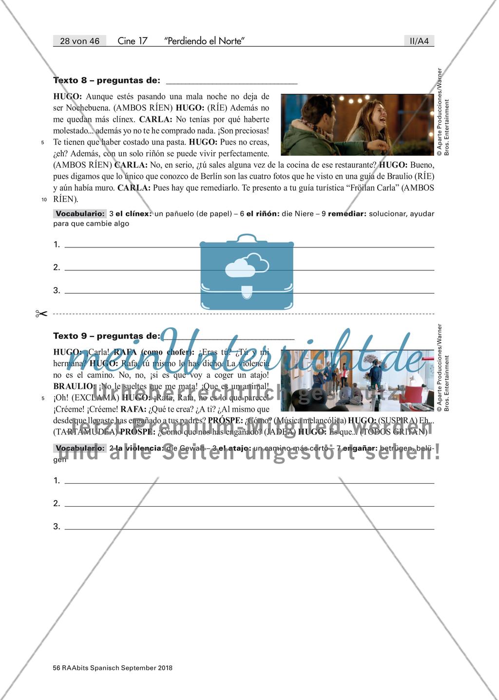 Vorbereitung und Analyse des Films Perdiendo el norte Preview 7