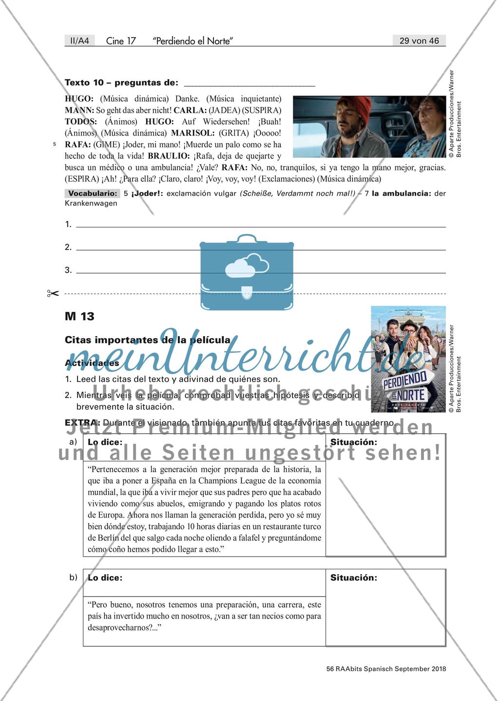Vorbereitung und Analyse des Films Perdiendo el norte Preview 8