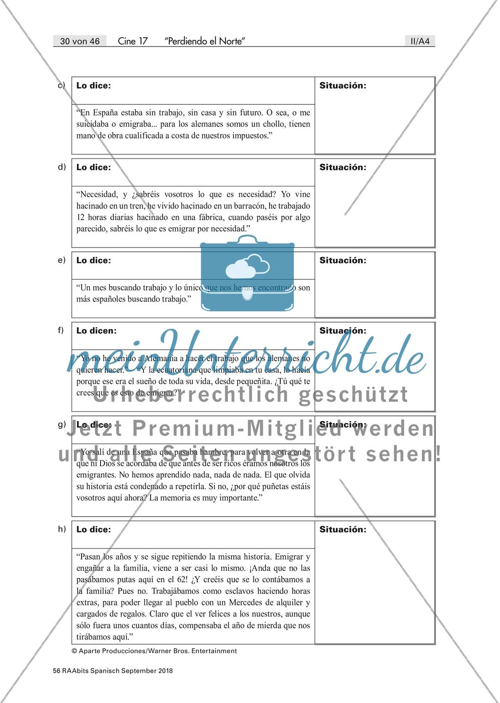 Vorbereitung und Analyse des Films Perdiendo el norte Preview 9