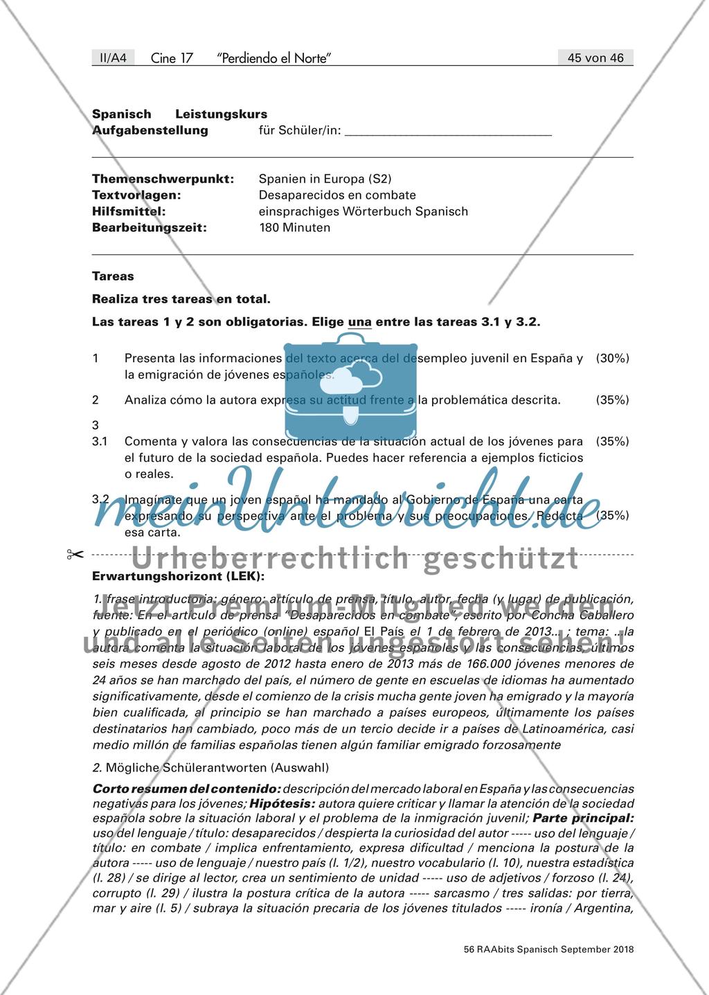 Sicherung des Filmverständnisses und Nachbereitung von Perdiendo el norte Preview 12