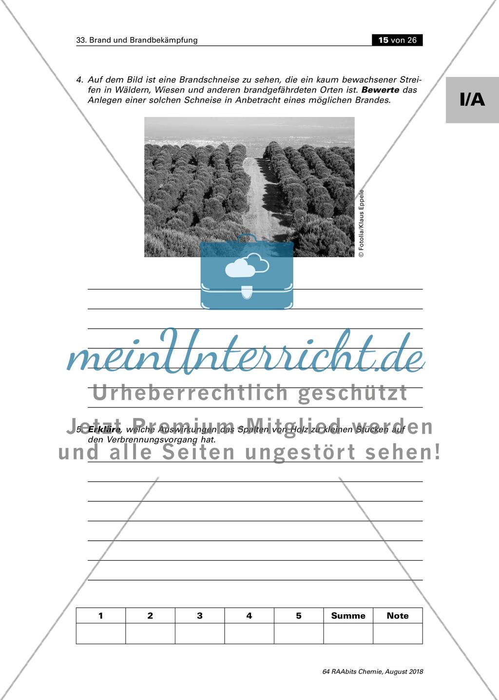 Brand und Brandbekämpfung - eine problem- und schülerorientierte Unterrichtsreihe Preview 11