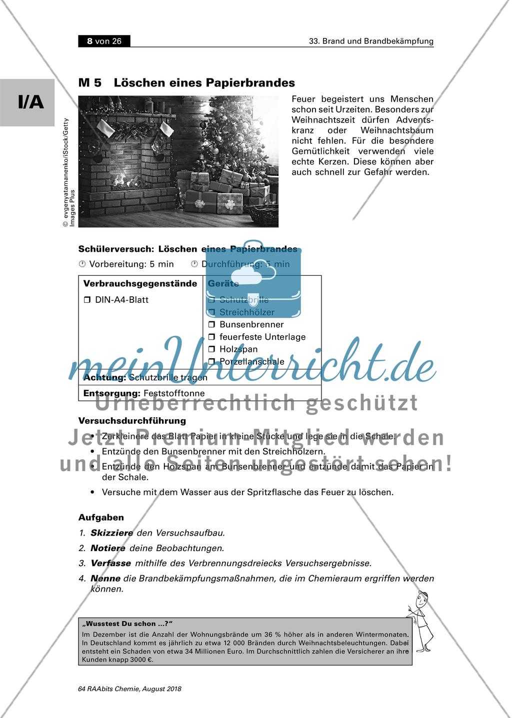 Brand und Brandbekämpfung - eine problem- und schülerorientierte Unterrichtsreihe Preview 4
