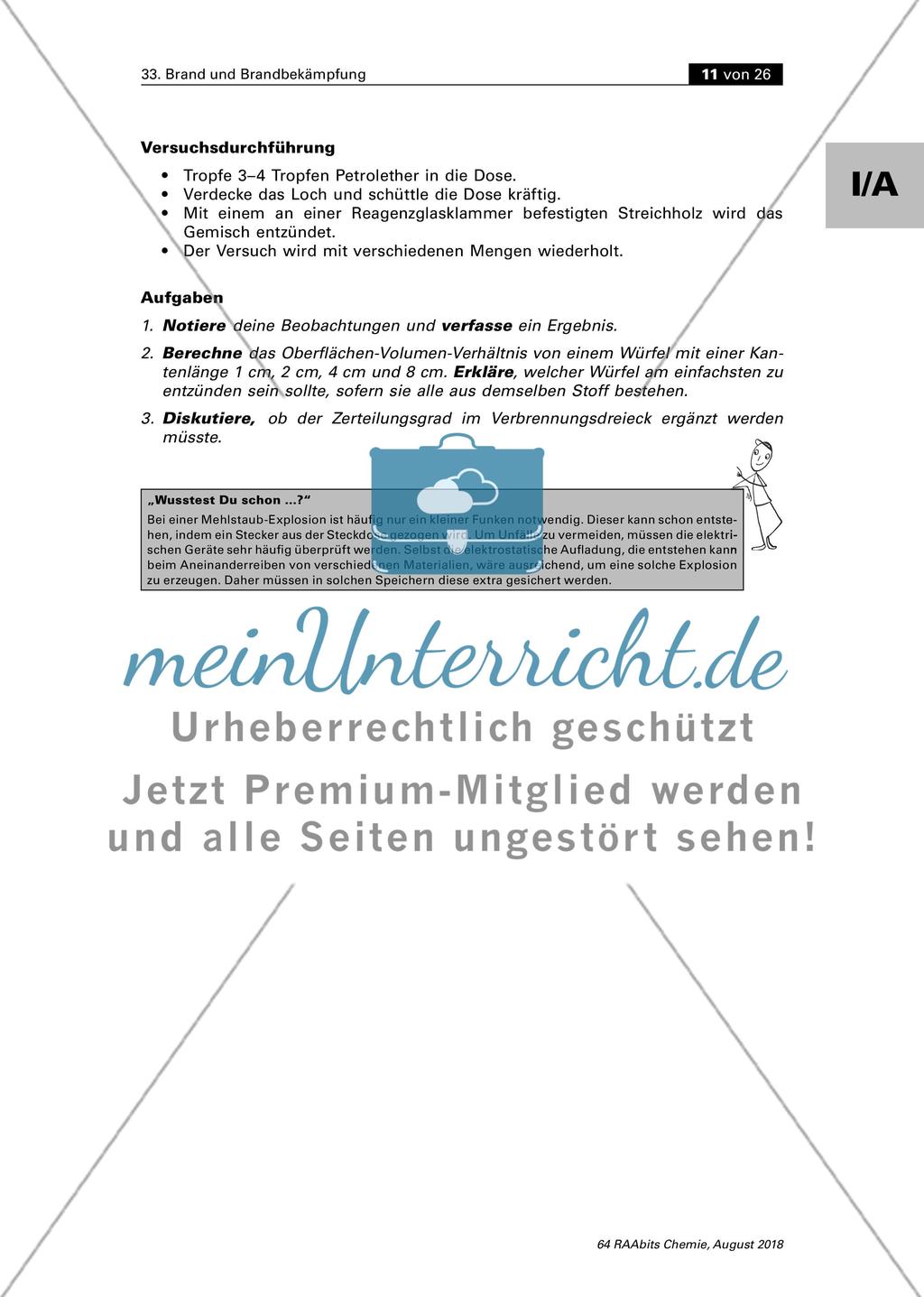 Brand und Brandbekämpfung - eine problem- und schülerorientierte Unterrichtsreihe Preview 7