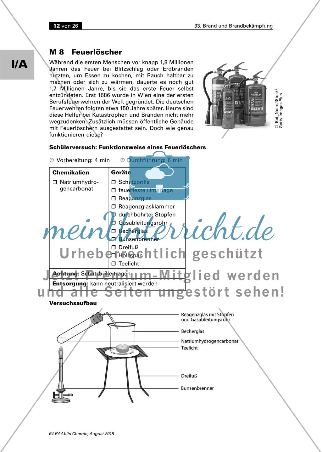 Brand und Brandbekämpfung - eine problem- und schülerorientierte Unterrichtsreihe Preview 8