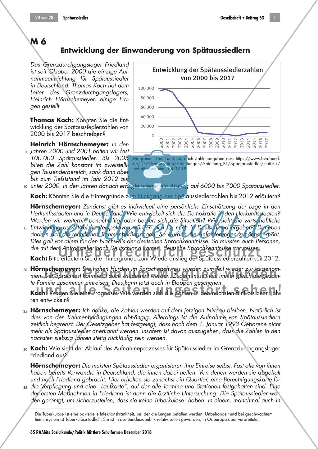 Entwicklung der Einwanderung von Spätaussiedlern Preview 1