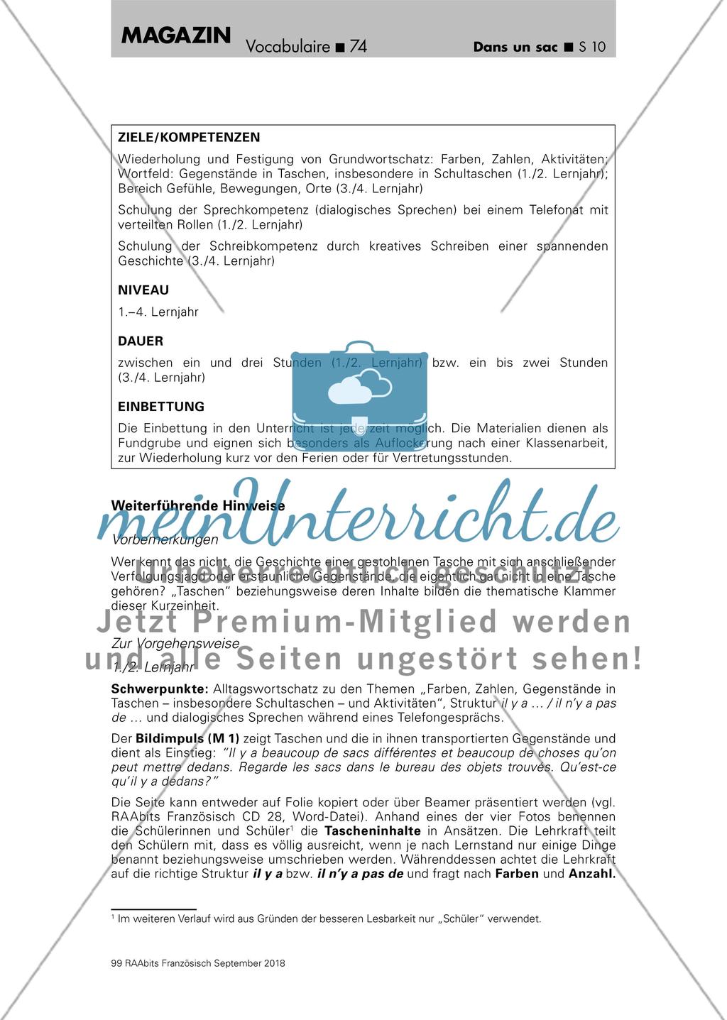 Wortschatzarbeit: Tascheninhalte Preview 10