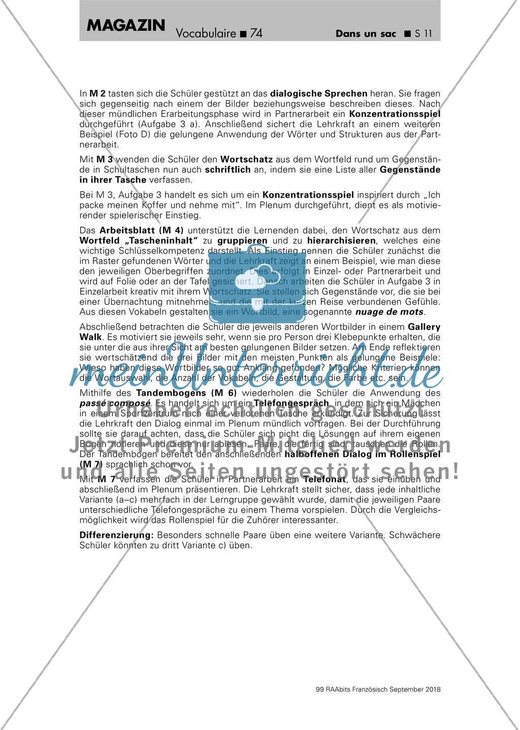 Wortschatzarbeit: Tascheninhalte Preview 11