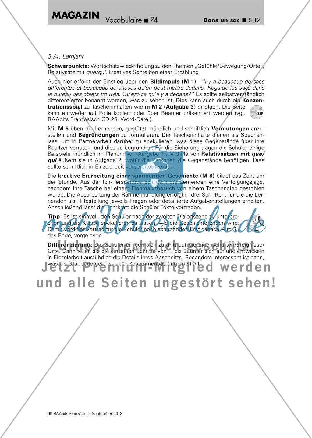 Wortschatzarbeit: Tascheninhalte Preview 12