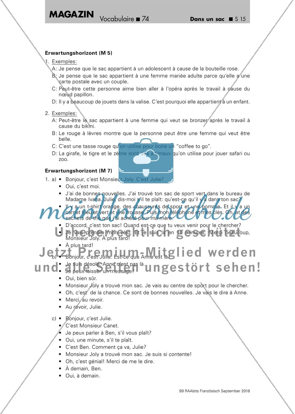 Wortschatzarbeit: Tascheninhalte Preview 15