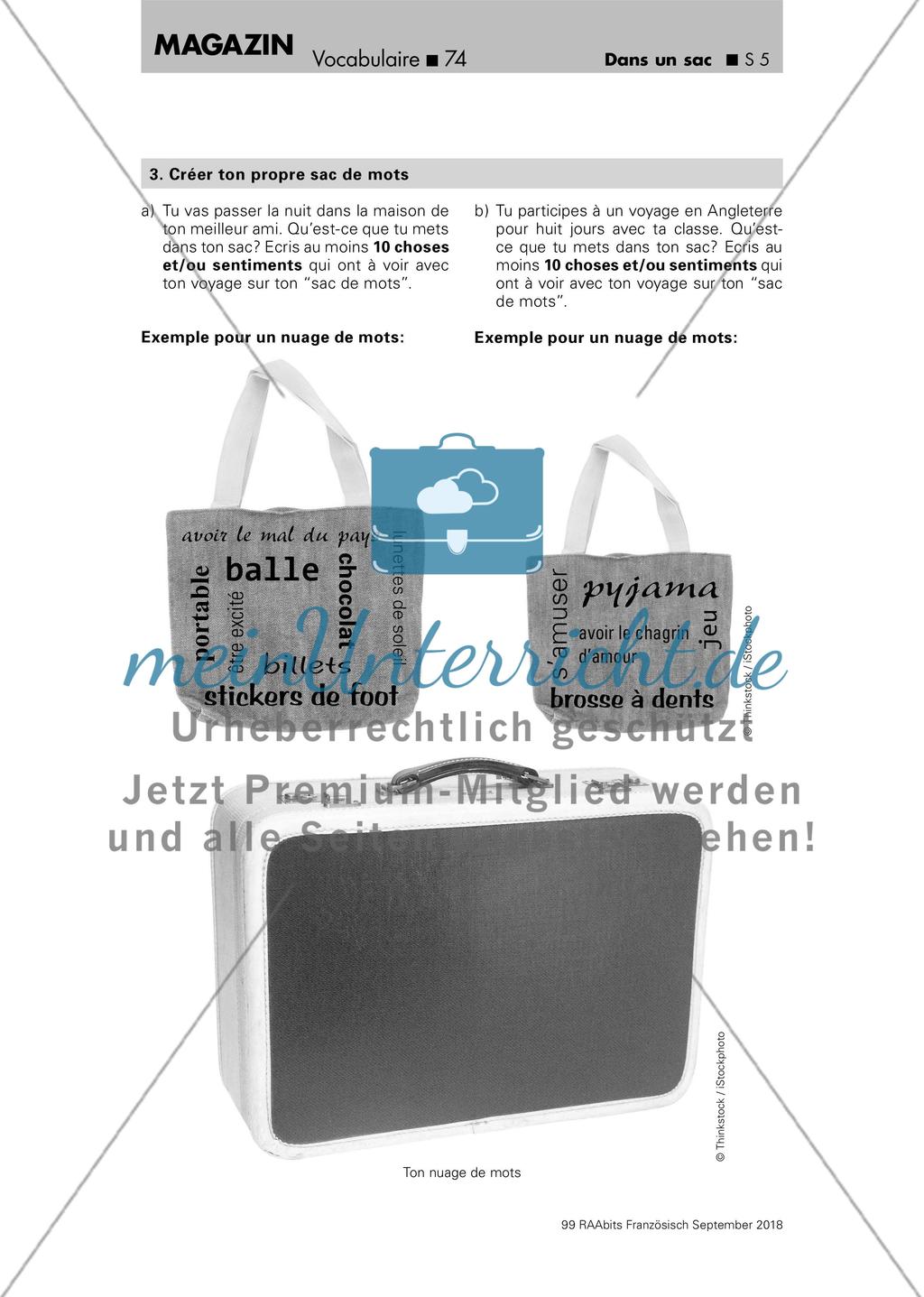 Wortschatzarbeit: Tascheninhalte Preview 5