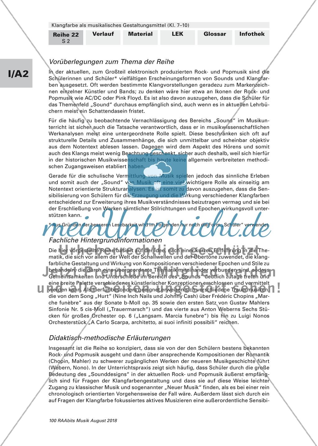 Einführung und Verlauf der Unterrichtseinheit Preview 2