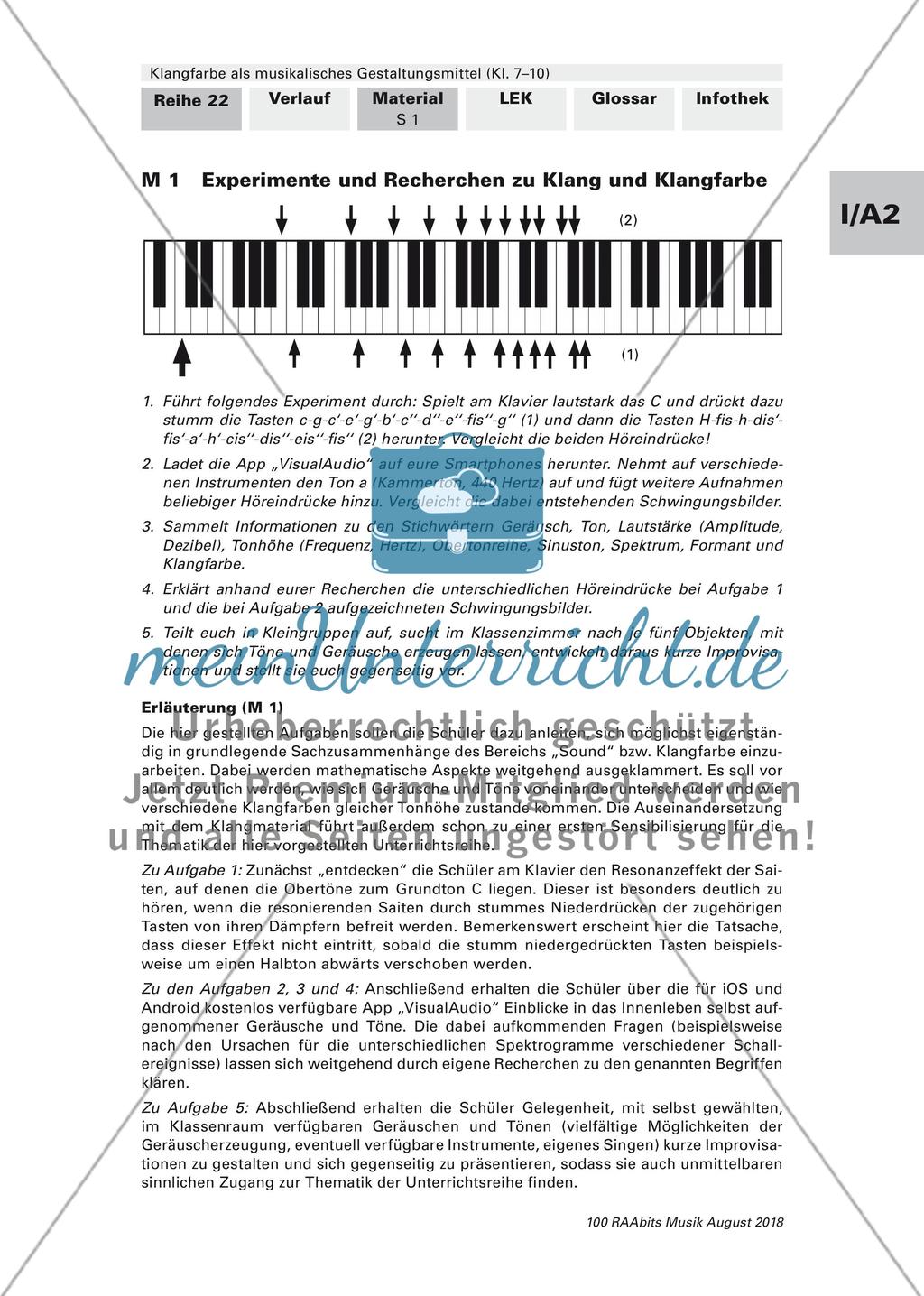 Klangfarbe als musikalisches Gestaltungsmittel: Material Teil 1 Preview 1