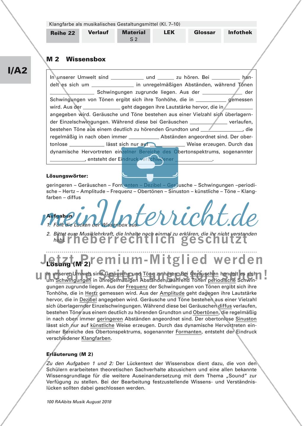 Klangfarbe als musikalisches Gestaltungsmittel: Material Teil 1 Preview 2