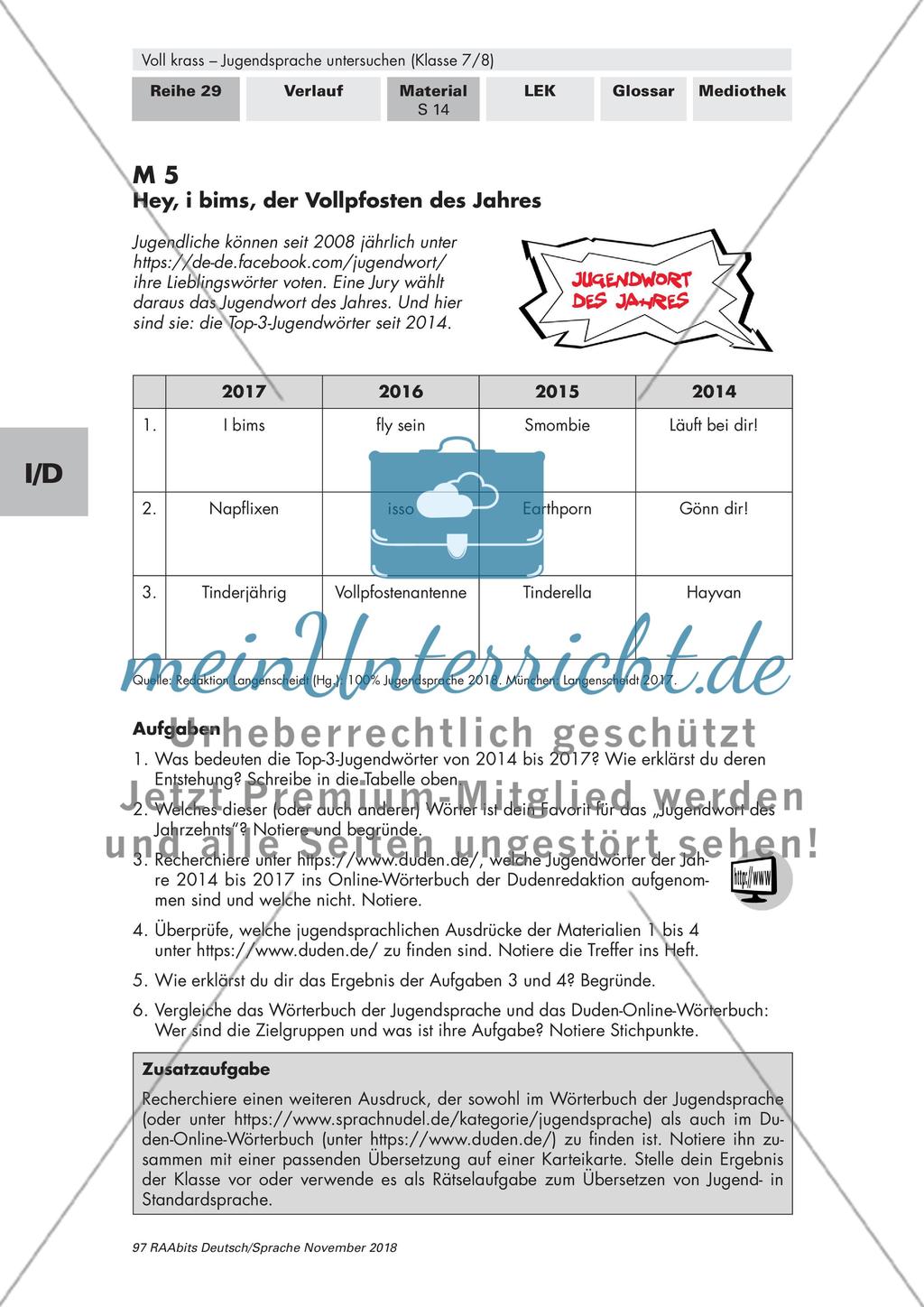 Jugendsprache im Wandel, Jugendsprache kreativ gestalten Preview 1