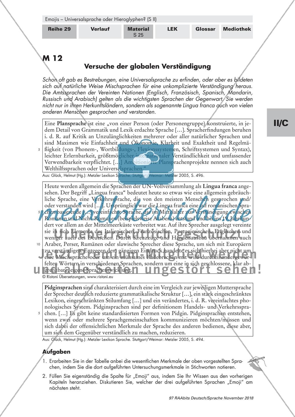 Funktion der Lingua franca im Hinblick auf Emojis Preview 2