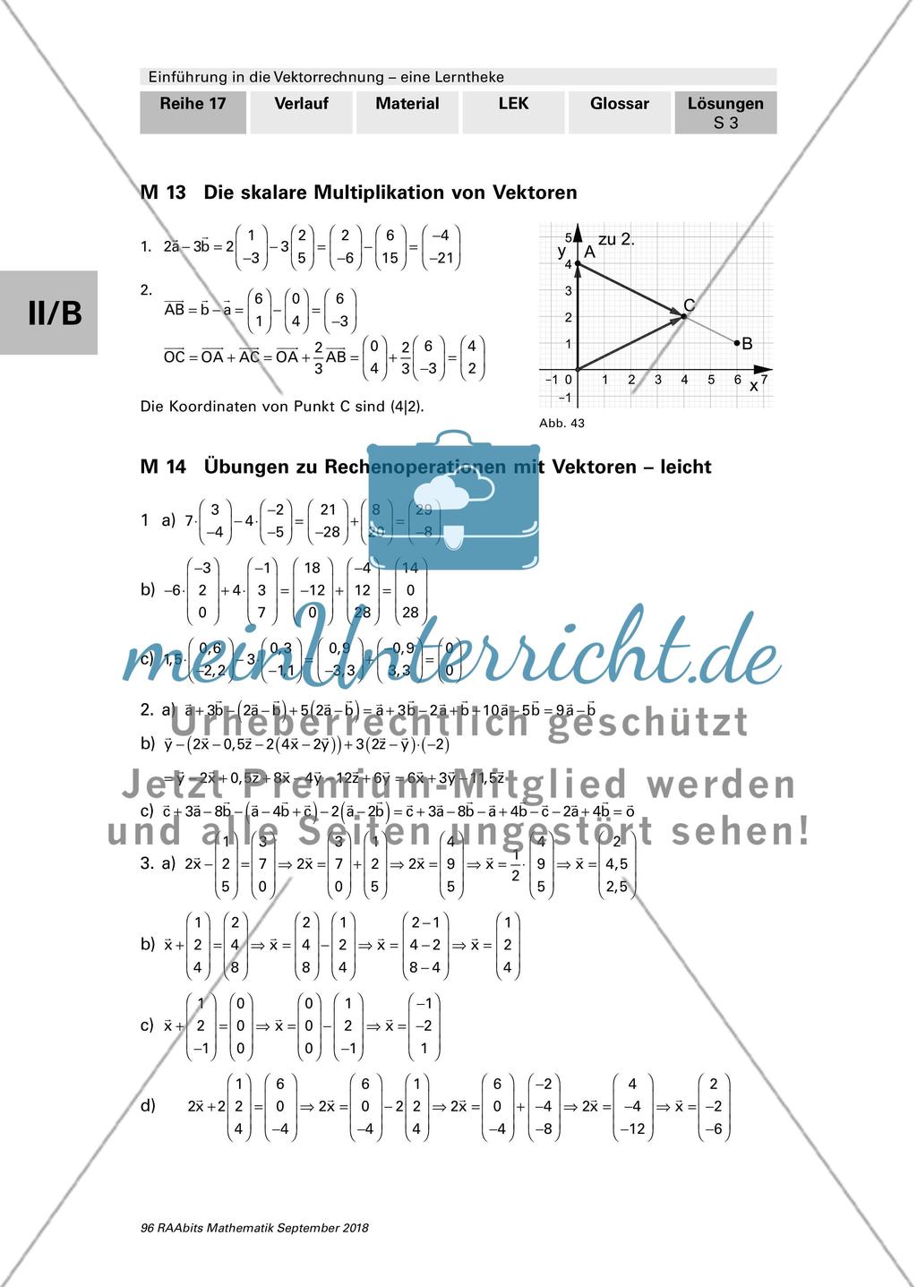 Erläuterungen und Lösungen: Lerntheke zur Vektorrechnung Preview 3