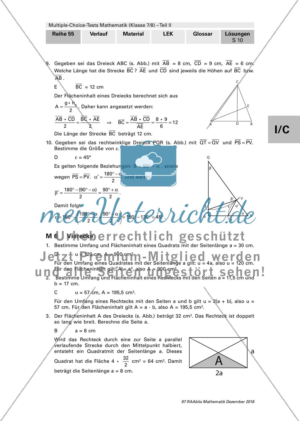 Erläuterungen und Lösungen: Multiple-Choice-Tests Preview 10