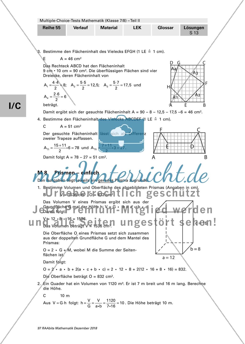 Erläuterungen und Lösungen: Multiple-Choice-Tests Preview 13
