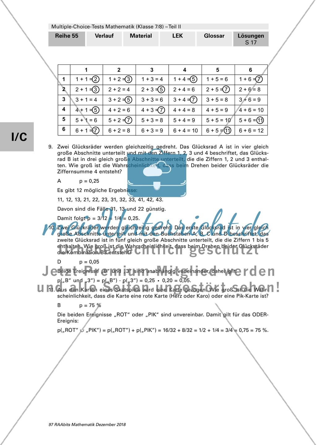 Erläuterungen und Lösungen: Multiple-Choice-Tests Preview 17