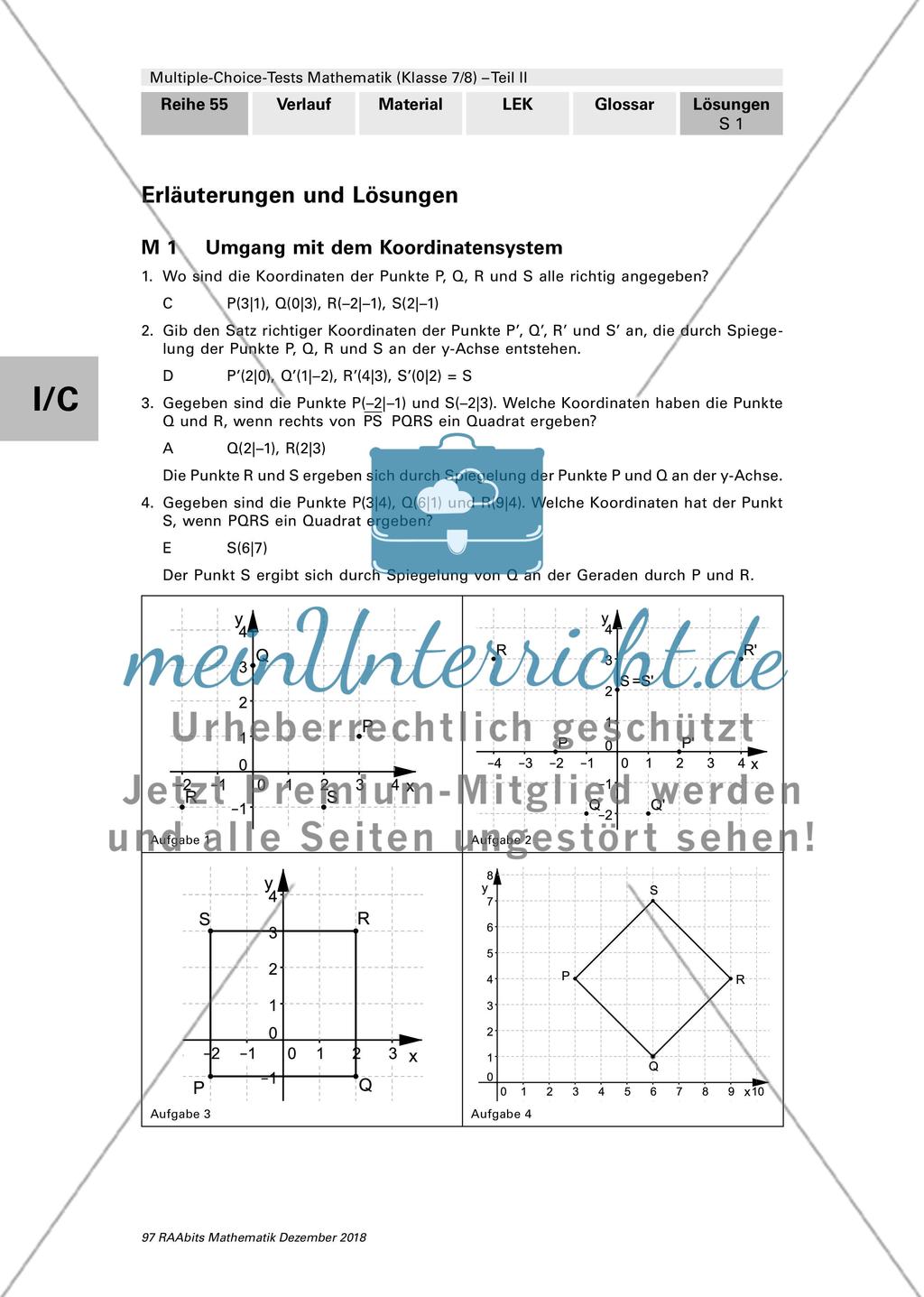 Erläuterungen und Lösungen: Multiple-Choice-Tests Preview 1