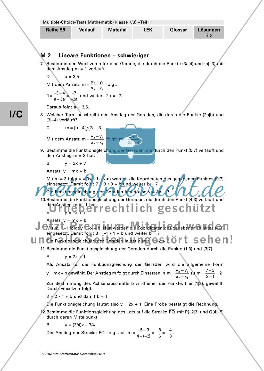Erläuterungen und Lösungen: Multiple-Choice-Tests Preview 3