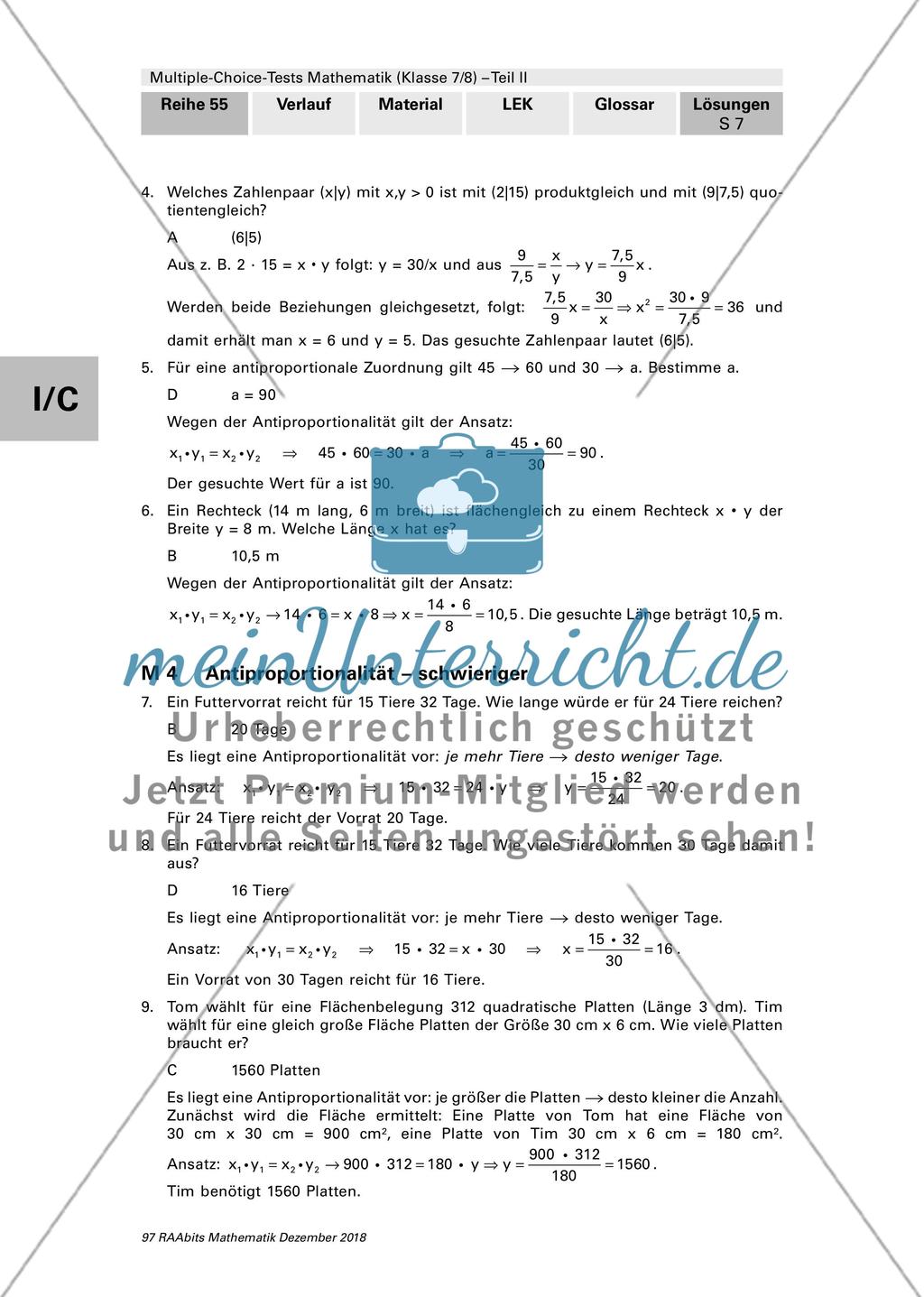 Erläuterungen und Lösungen: Multiple-Choice-Tests Preview 7