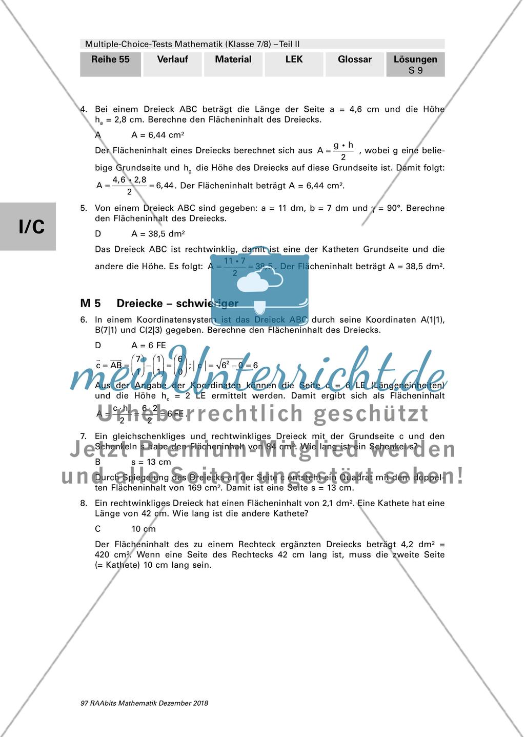 Erläuterungen und Lösungen: Multiple-Choice-Tests Preview 9