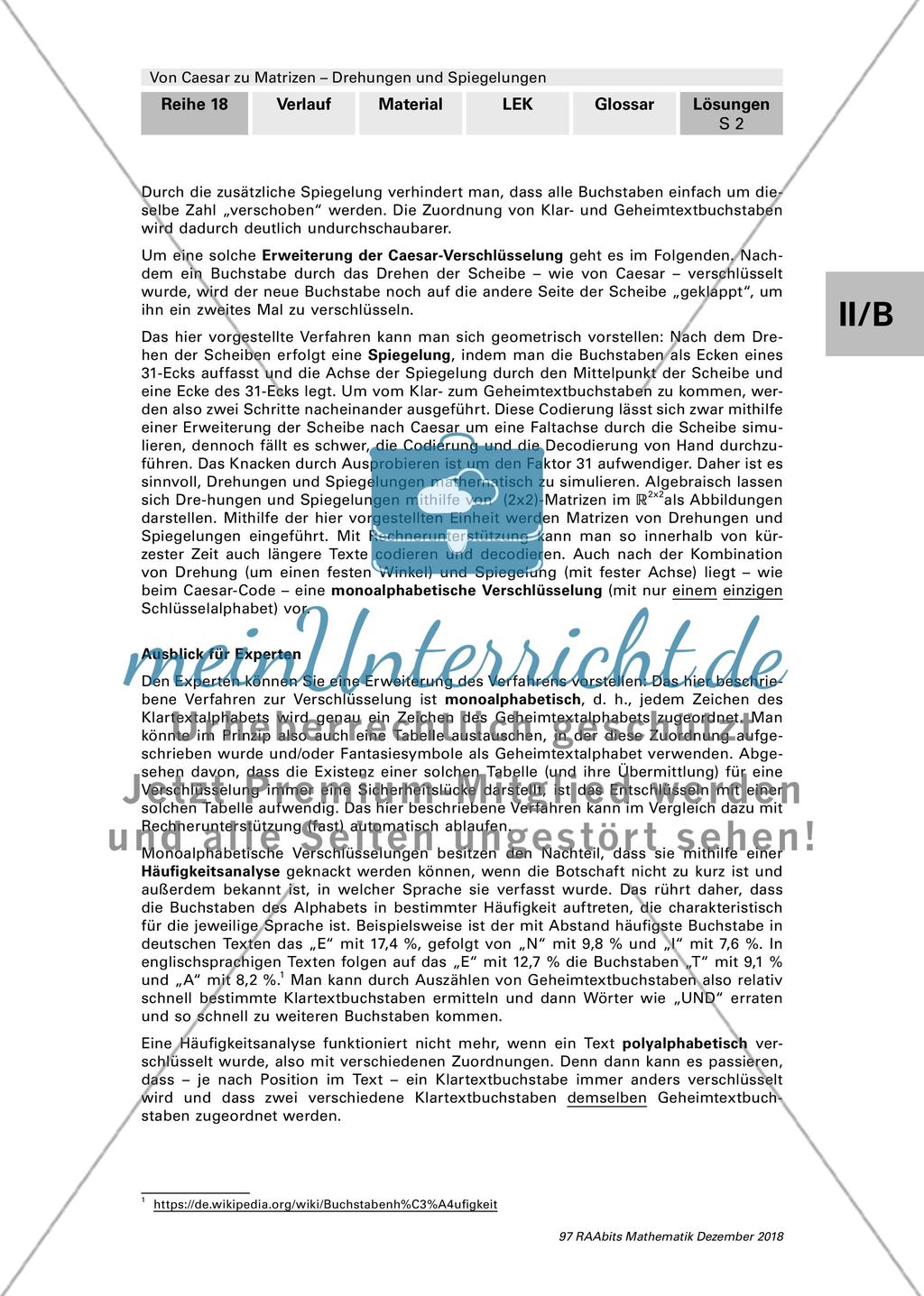 Lösungen und Tipps zum Einsatz: Drehungen und Spiegelungen mit Matrizen Preview 2