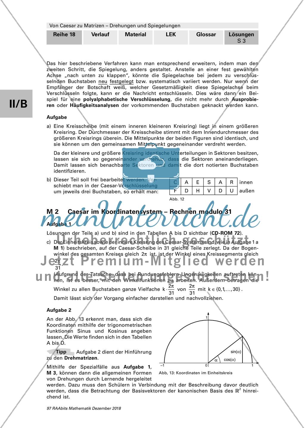 Lösungen und Tipps zum Einsatz: Drehungen und Spiegelungen mit Matrizen Preview 3
