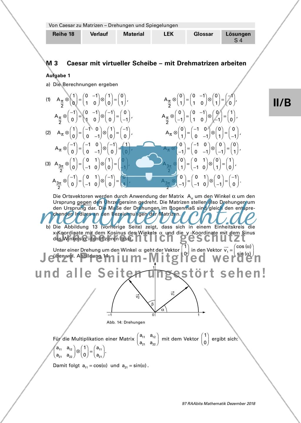 Lösungen und Tipps zum Einsatz: Drehungen und Spiegelungen mit Matrizen Preview 4