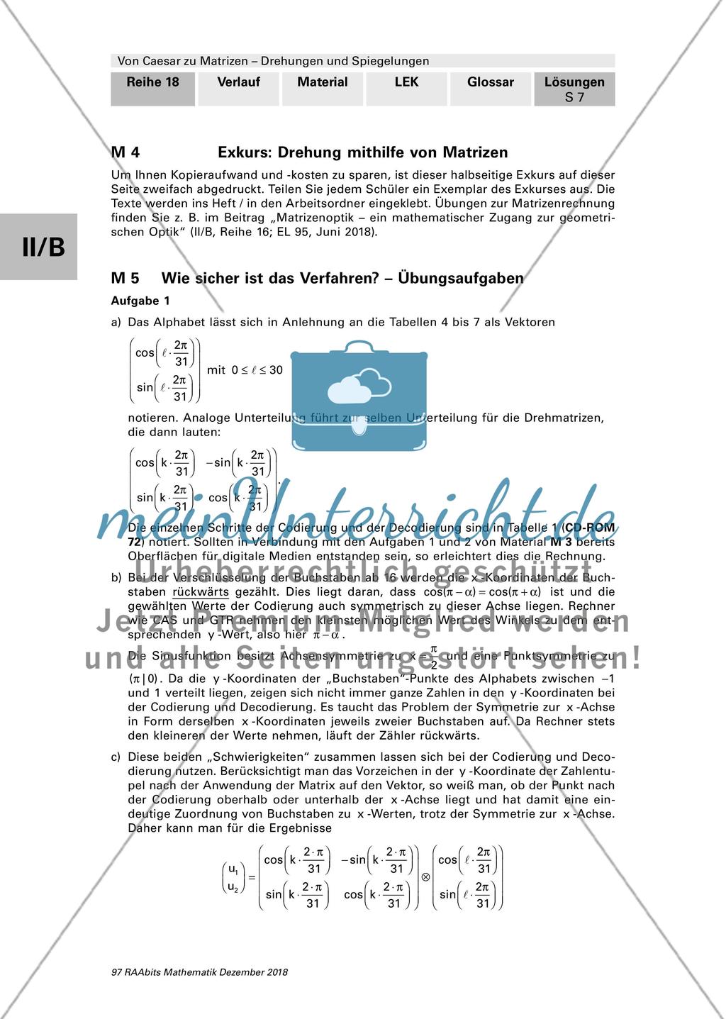 Lösungen und Tipps zum Einsatz: Drehungen und Spiegelungen mit Matrizen Preview 7