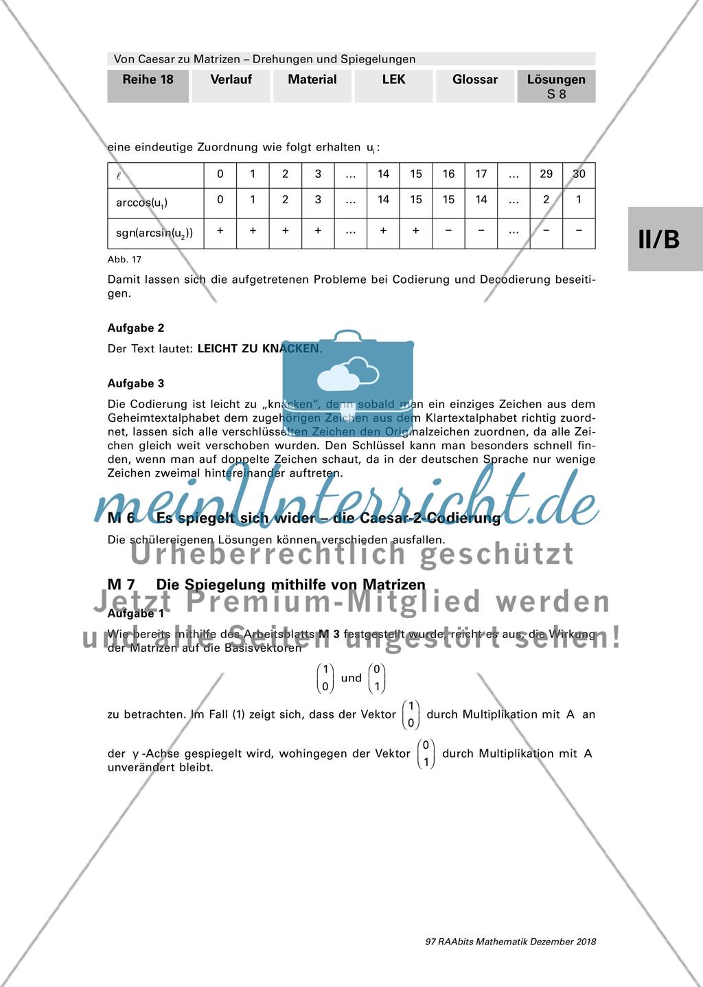 Lösungen und Tipps zum Einsatz: Drehungen und Spiegelungen mit Matrizen Preview 8